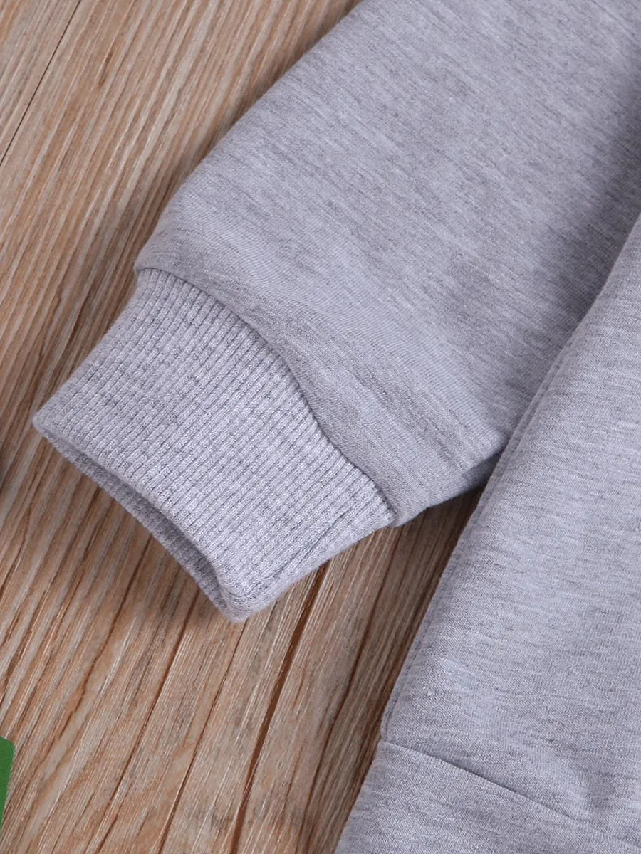 3-Piece Casual Clothing Outfits Set Bow Sweatshirt Ruffle Pants Headband