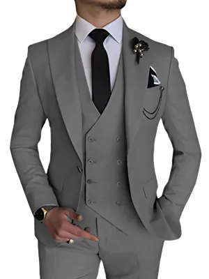 3 Pieces Men's Suits Waistcoat Suit Wedding Groom Suits