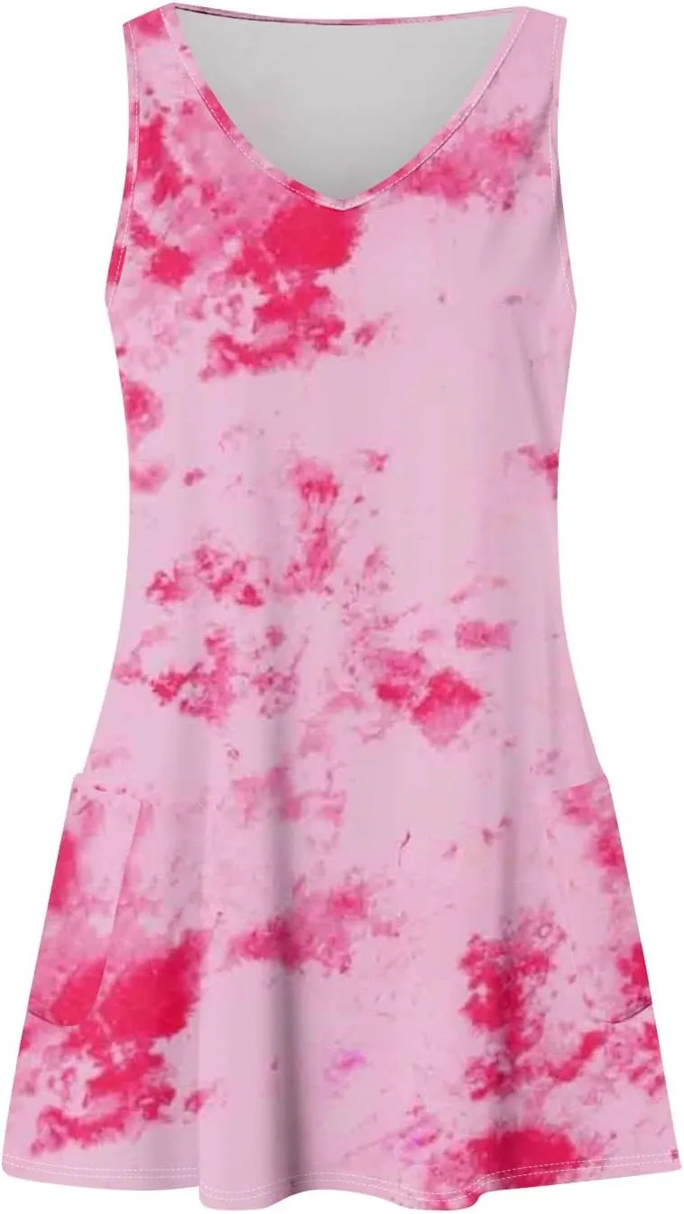 4Th of July Dress Women 2025 Summer Casual Loose Sleeveless Cotton Sundresses Tank Dresses with Pockets