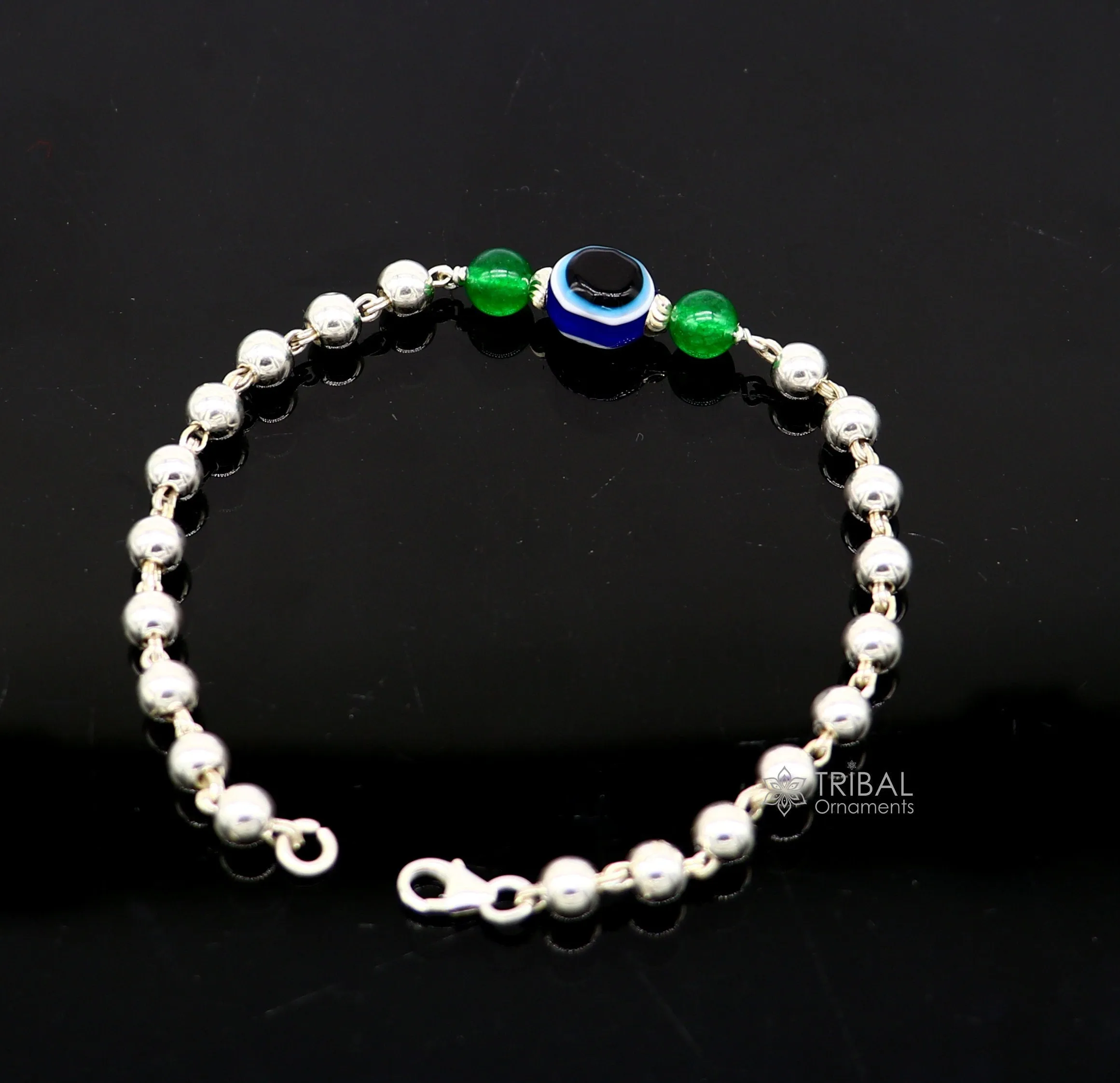925 sterling silver handmade silver beaded evil eye bracelet, amazing stylish unisex cultural trendy bracelet all sizes jewelry sbr468