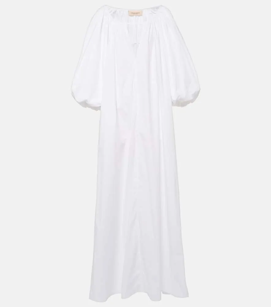 Adriana Degreas Puff-sleeve cotton maxi dress