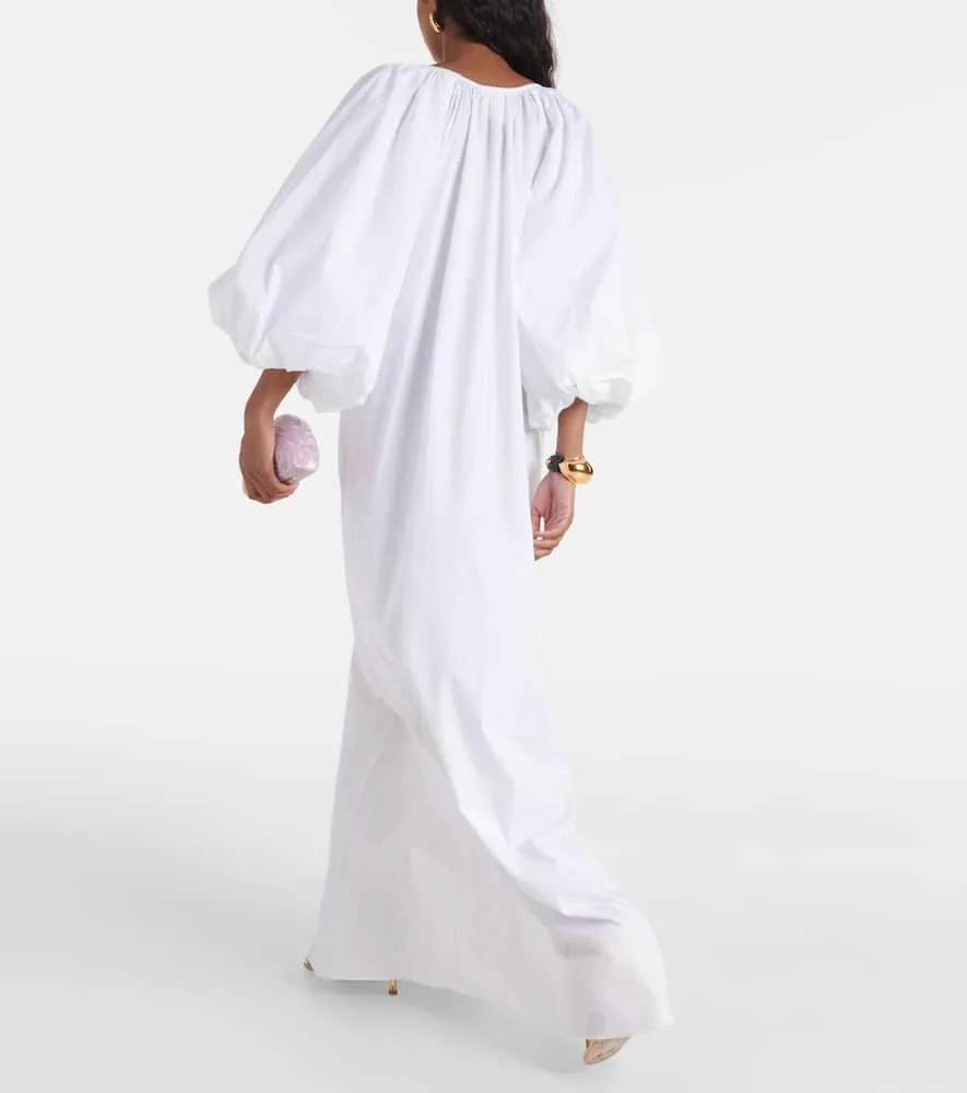 Adriana Degreas Puff-sleeve cotton maxi dress