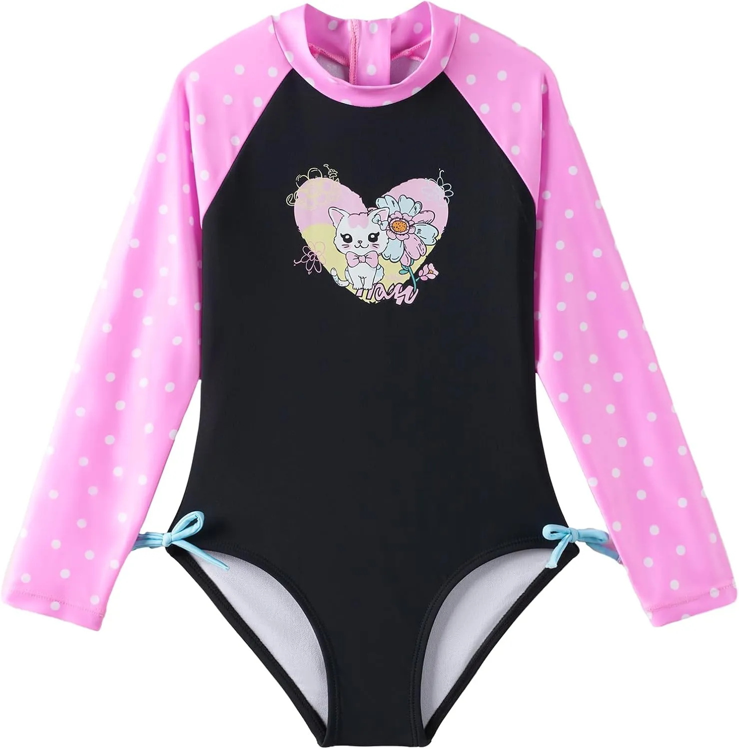 Angel season Girls Rash Guard Swimsuit Set Toddler Kids Swimwear Long Sleeve Bathing Suits Little Girl Summer UPF 50 
