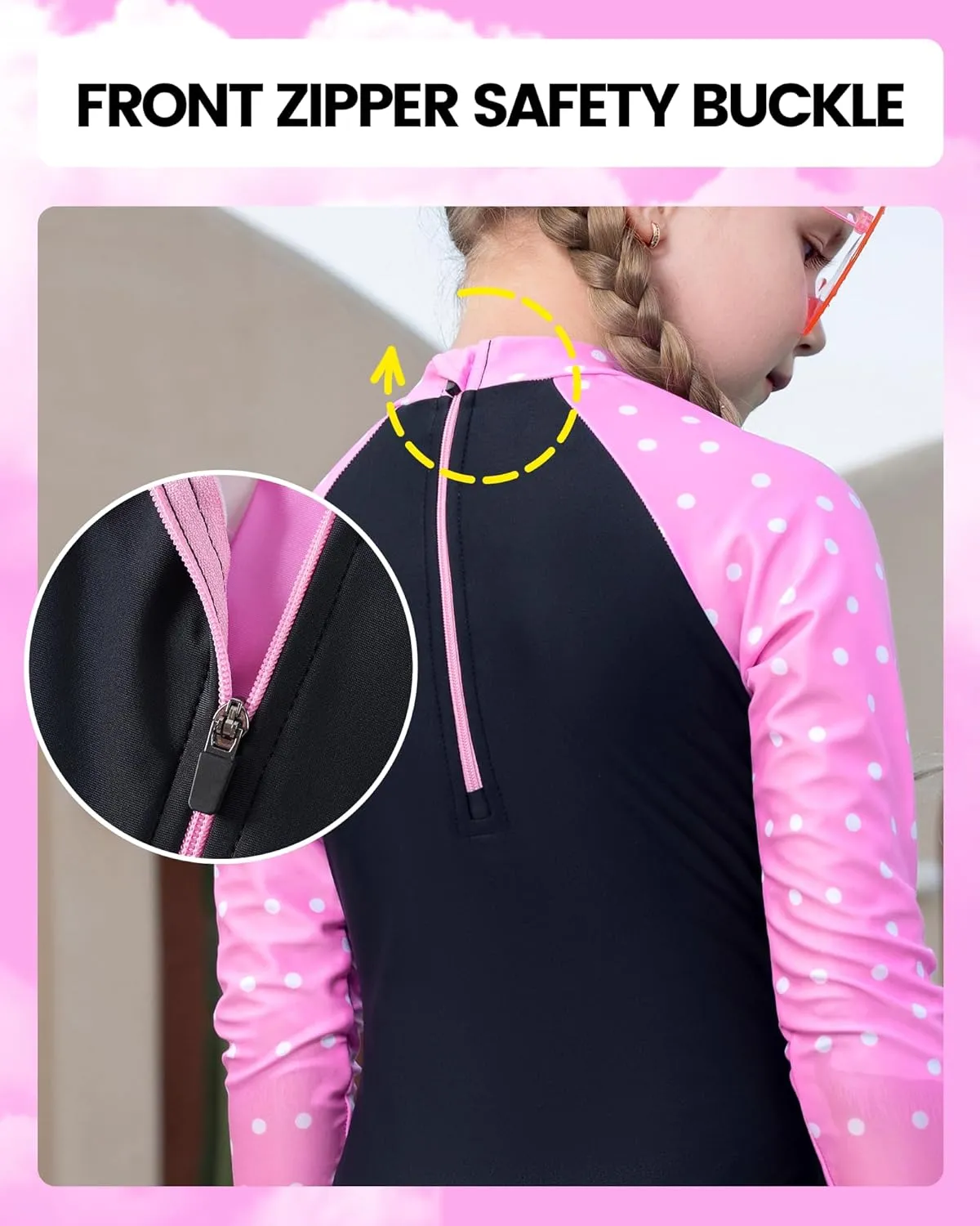 Angel season Girls Rash Guard Swimsuit Set Toddler Kids Swimwear Long Sleeve Bathing Suits Little Girl Summer UPF 50 