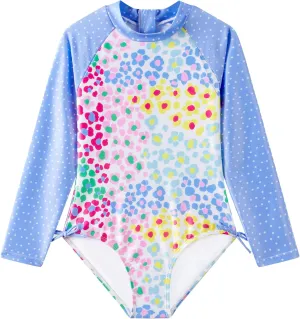 Angel season Girls Rash Guard Swimsuit Set Toddler Kids Swimwear Long Sleeve Bathing Suits Little Girl Summer UPF 50 