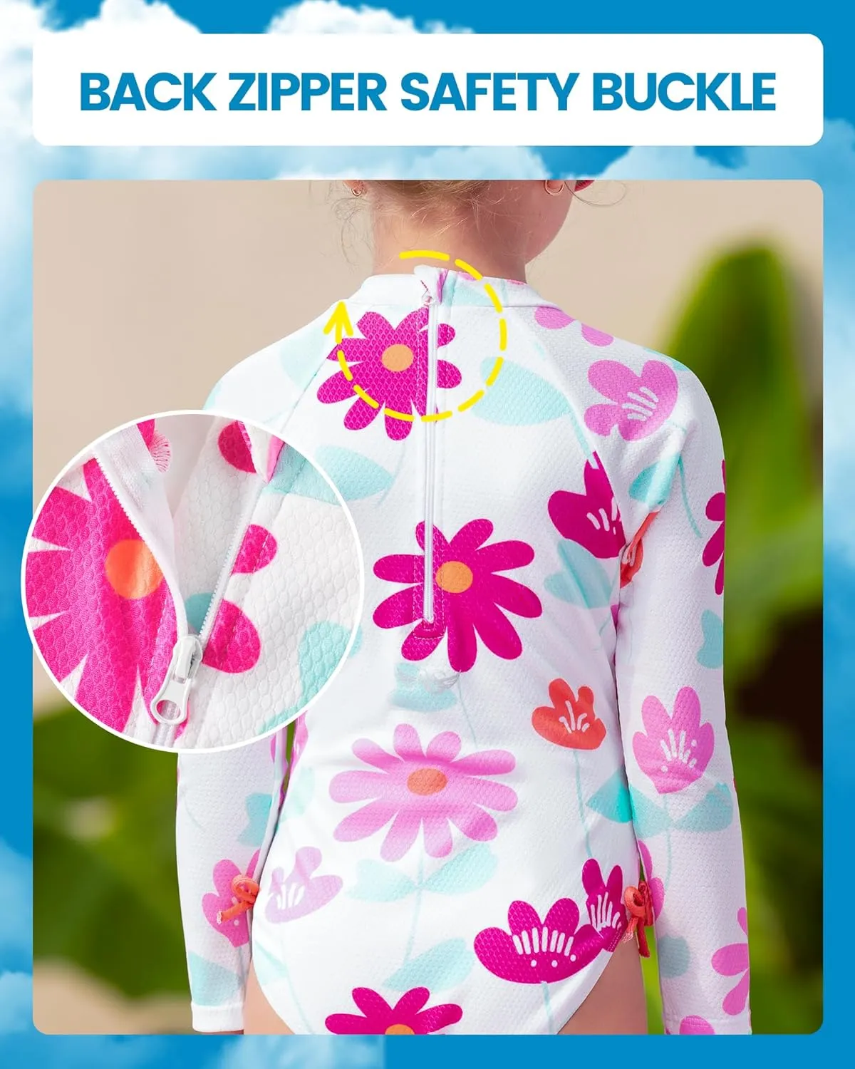 Angel season Girls Rash Guard Swimsuit Set Toddler Kids Swimwear Long Sleeve Bathing Suits Little Girl Summer UPF 50 