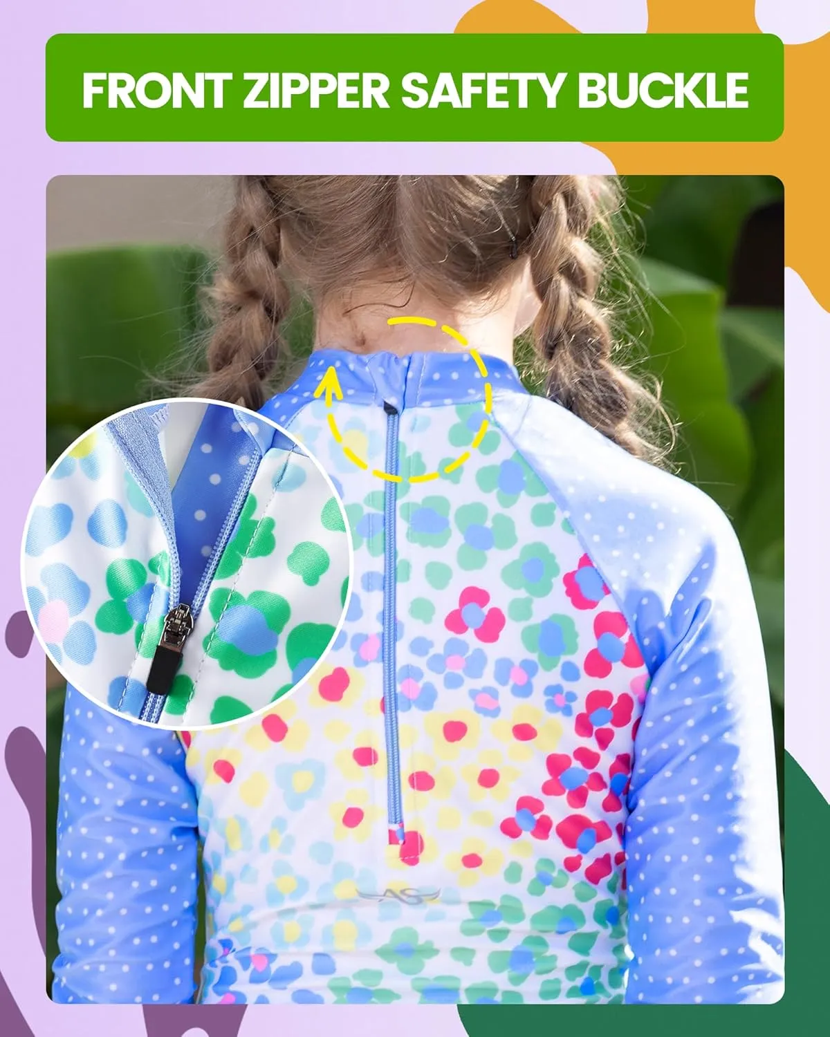 Angel season Girls Rash Guard Swimsuit Set Toddler Kids Swimwear Long Sleeve Bathing Suits Little Girl Summer UPF 50 
