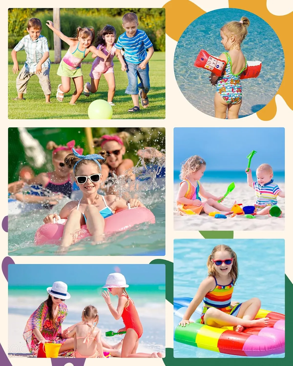 Angel season Girls Rash Guard Swimsuit Set Toddler Kids Swimwear Long Sleeve Bathing Suits Little Girl Summer UPF 50 
