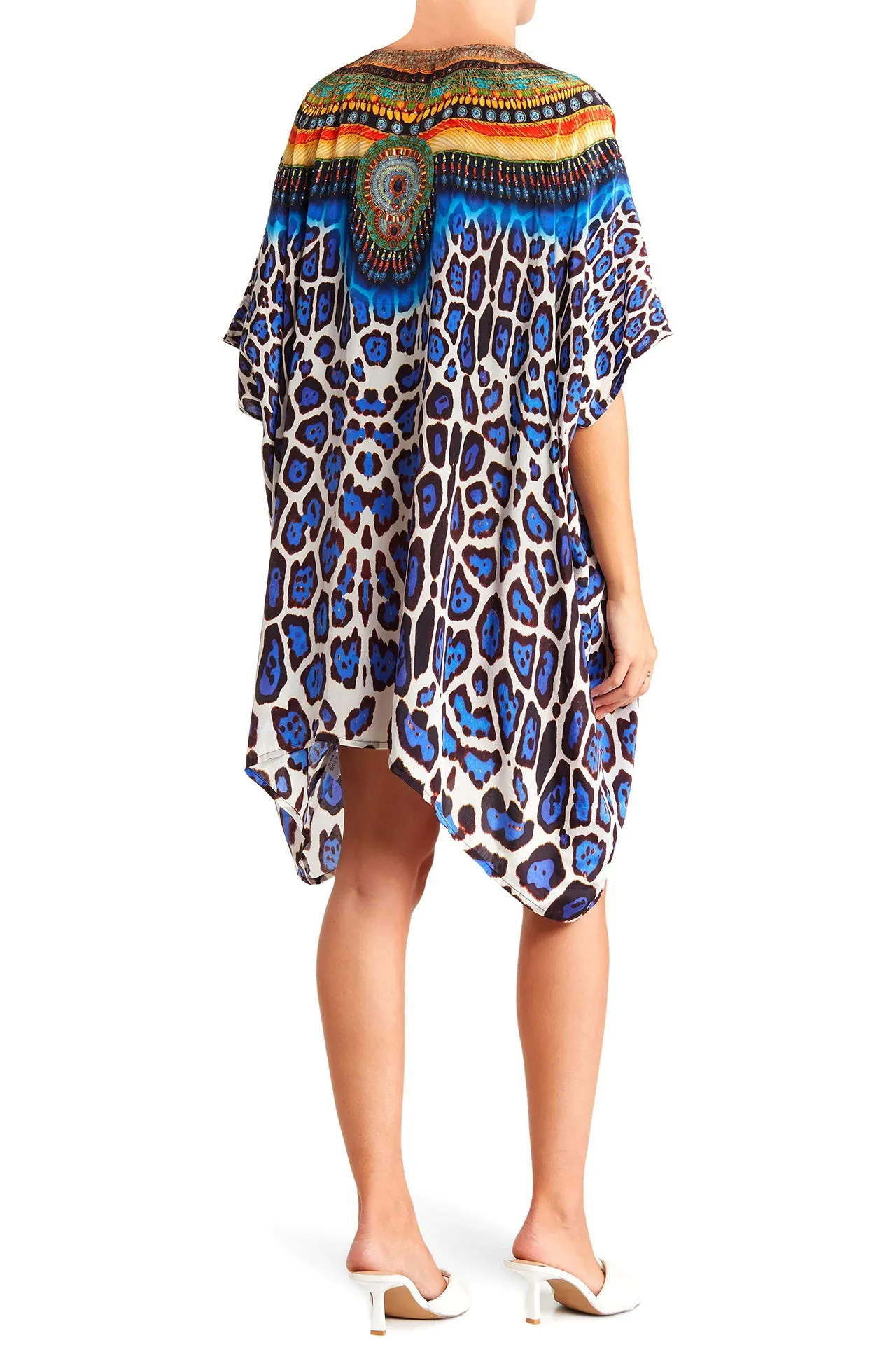 Animal Print Short Caftan Dress for Women