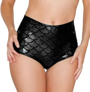 ANKOMINA Women High Waisted Holographic Mermaid Scale Print Booty Shorts Bottoms