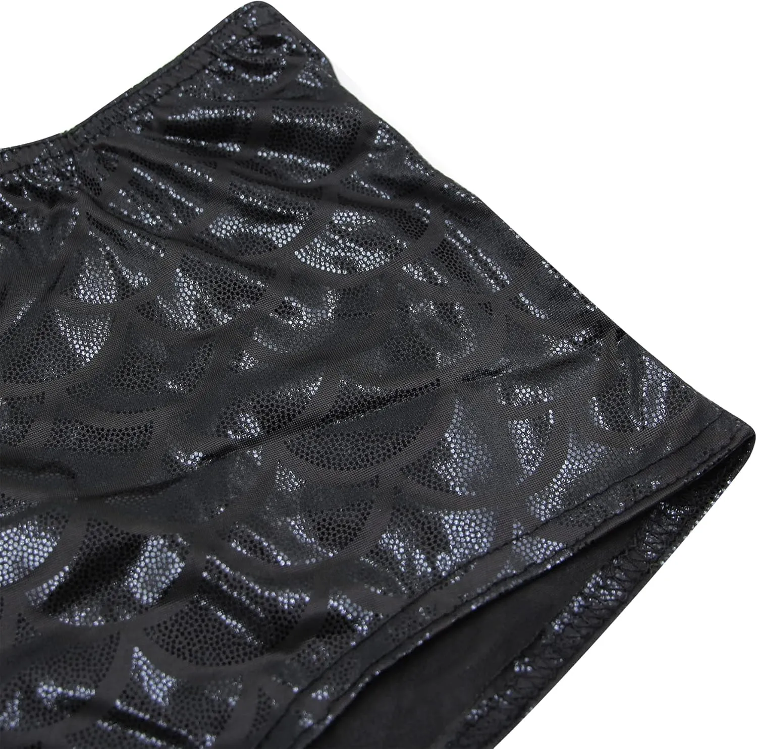 ANKOMINA Women High Waisted Holographic Mermaid Scale Print Booty Shorts Bottoms