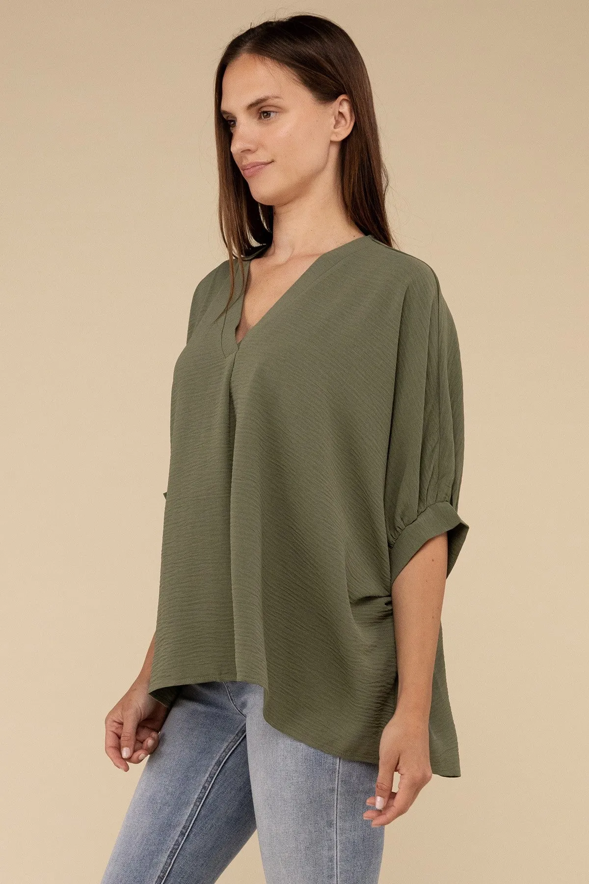 April V-Neck Half Sleeve Top