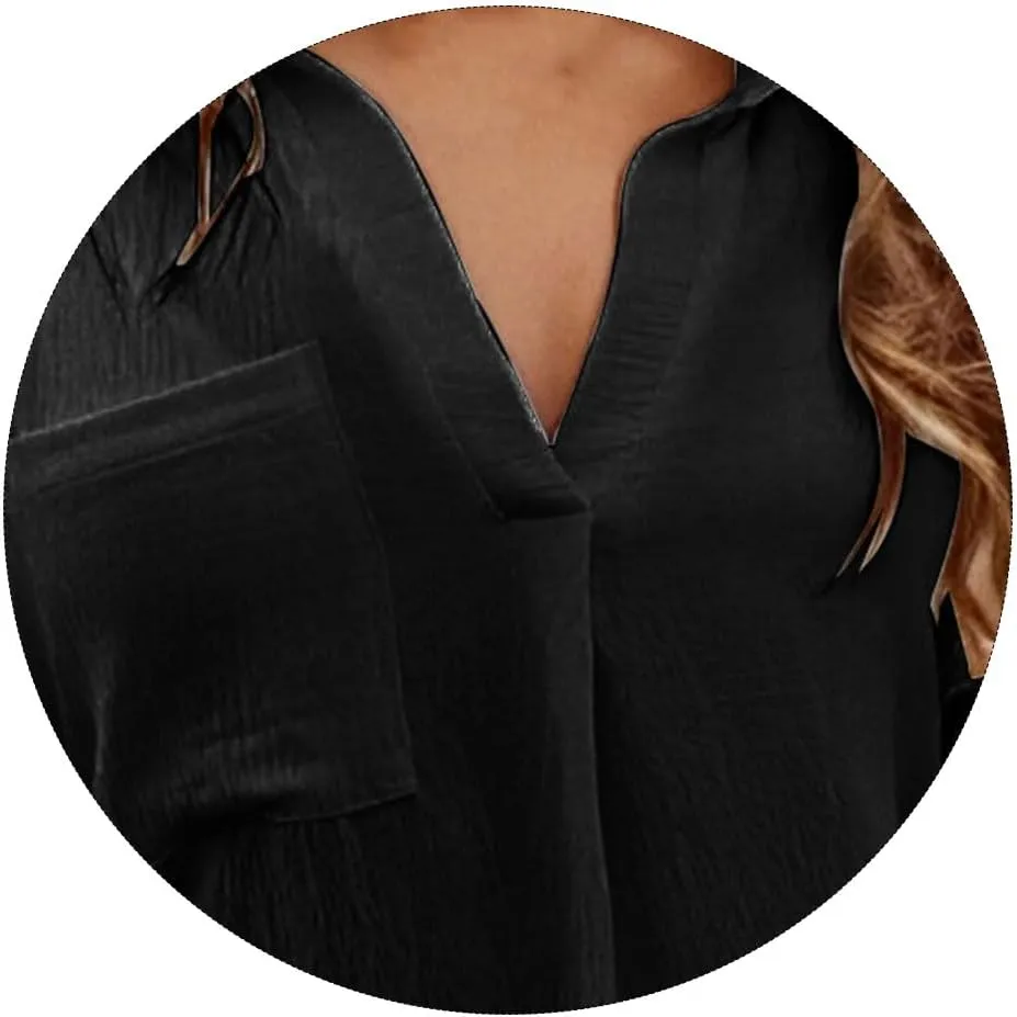 Bathing Suit Cover Up for Women V Neck Long Sleeve Tops Swimwear Coverup Beach Dress Lapel Shirt Swimsuit Midi Dress