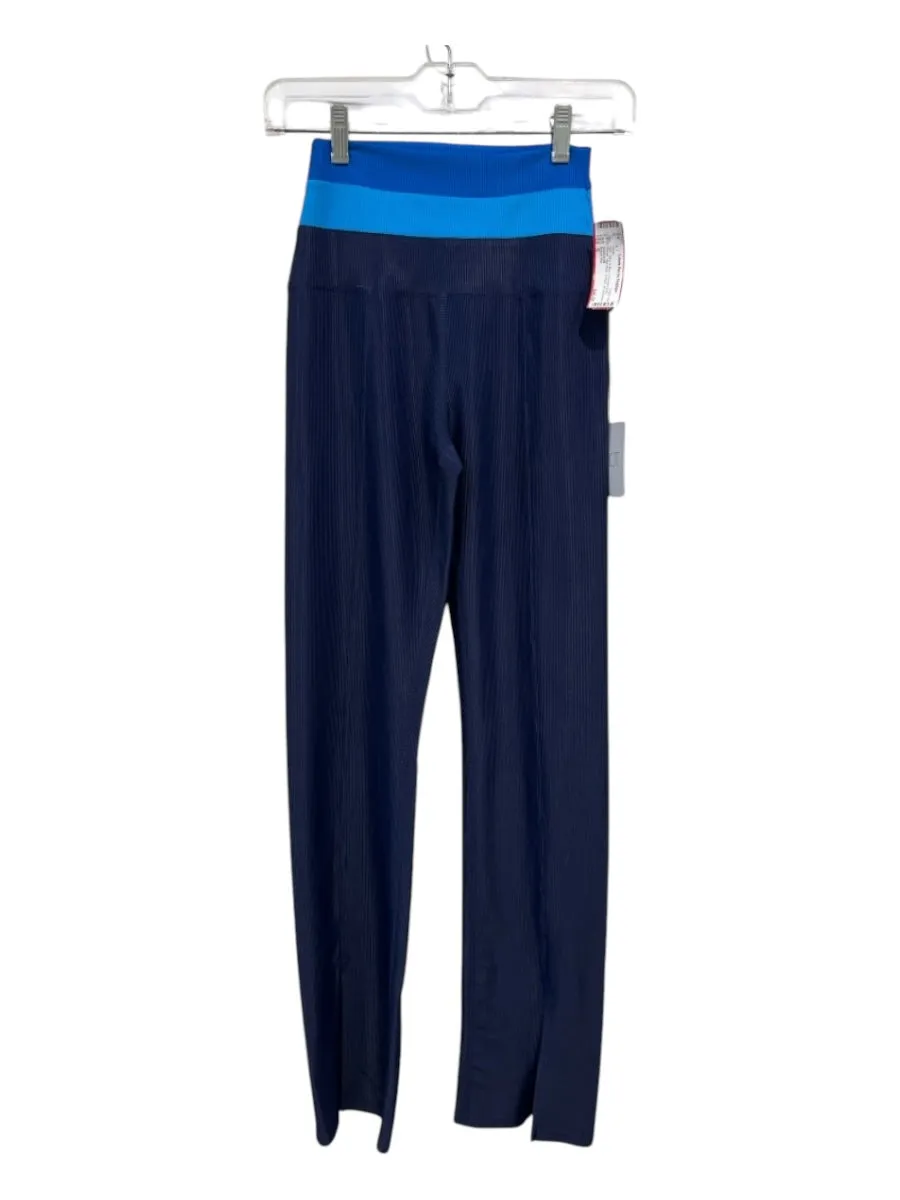 Beach Riot Size S Navy & Blue Polyester Blend Ribbed High Rise Straight Pants