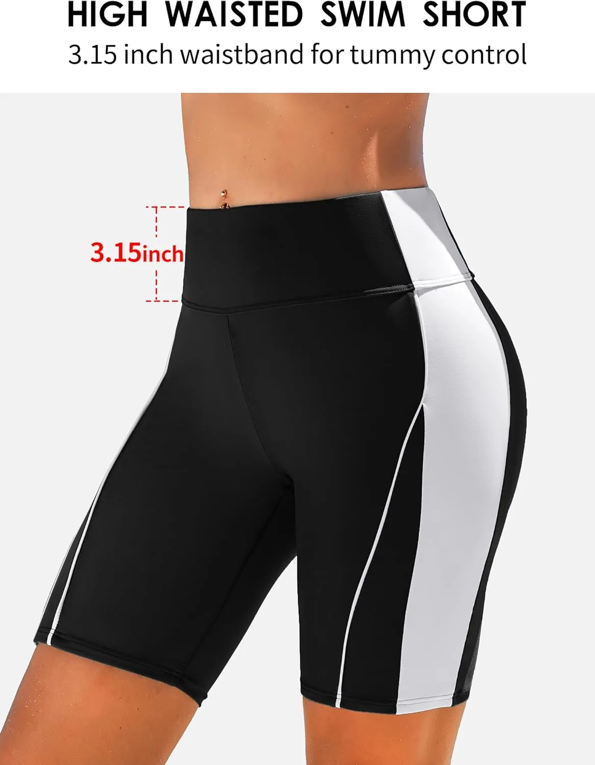 beautyin Womens Swim Shorts High Waisted Quick Dry Swimsuit Bathing Suit Bottoms