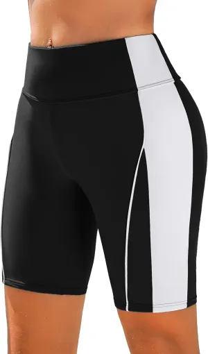 beautyin Womens Swim Shorts High Waisted Quick Dry Swimsuit Bathing Suit Bottoms