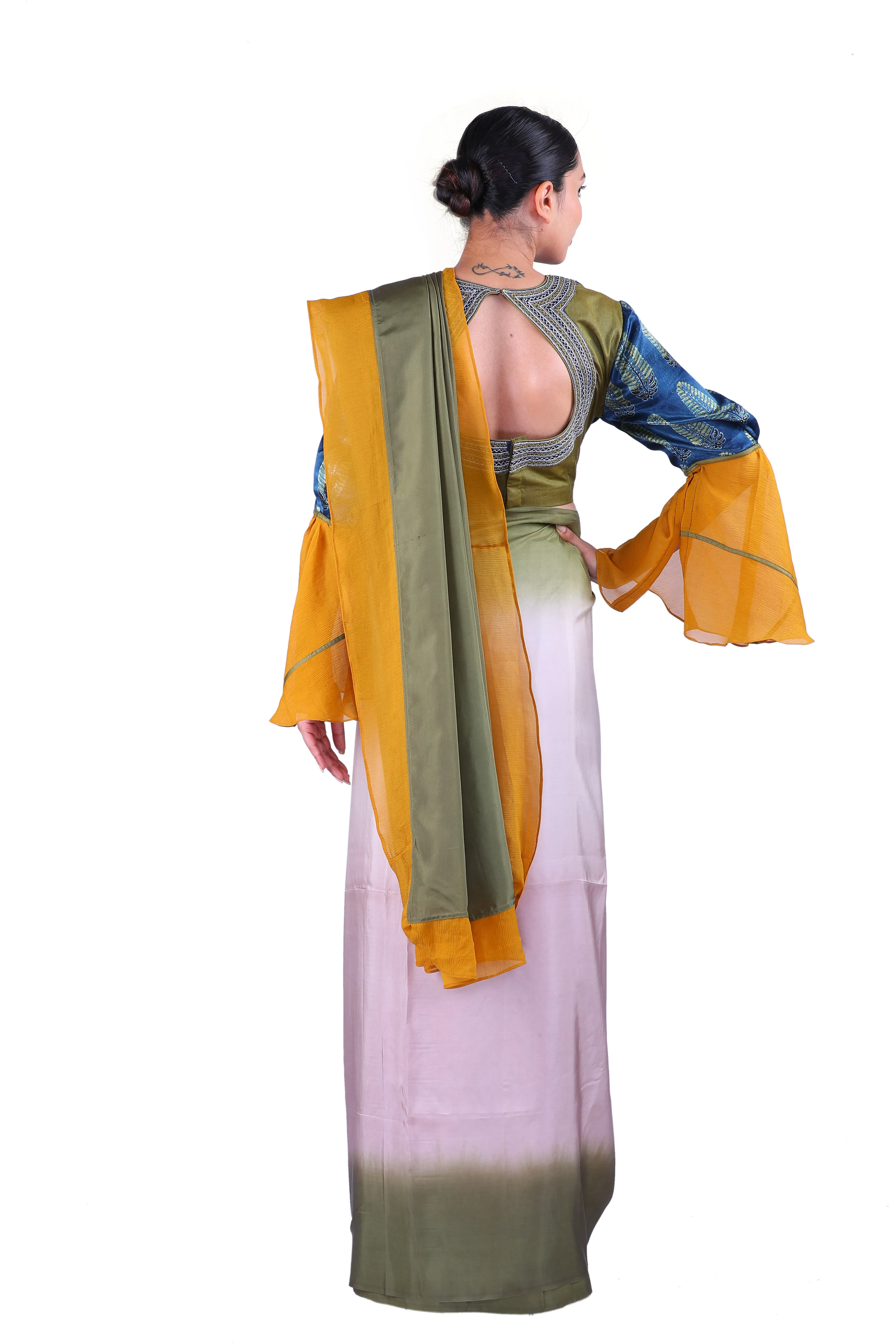 Beige silk Saree