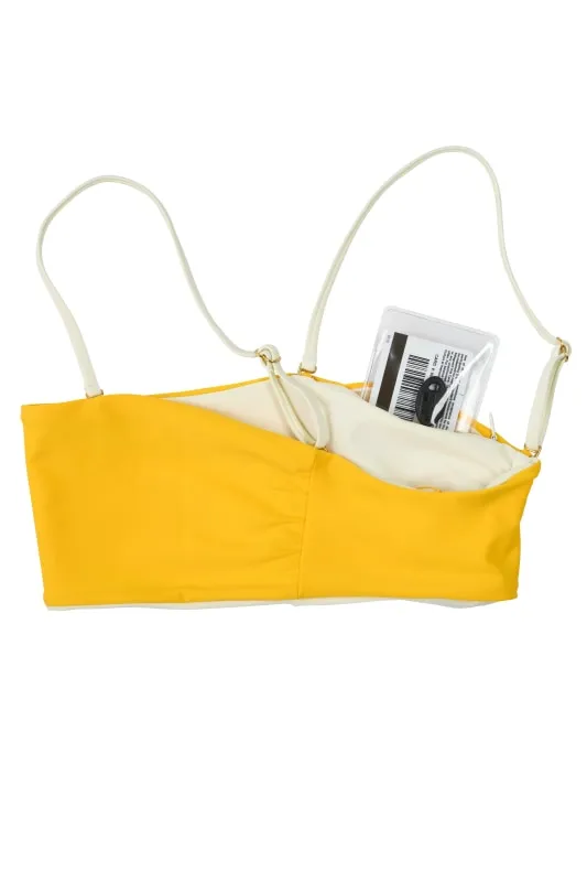 Bella Reversible Bandeau Bikini Top (Sun/Ivory)