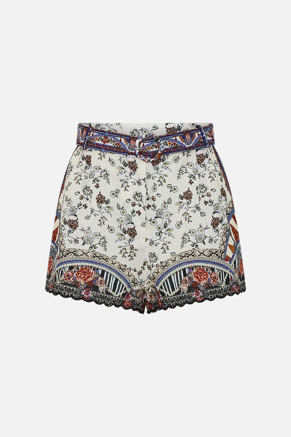 BELTED HIGH WAIST SHORTS MY FOLK ART HEART