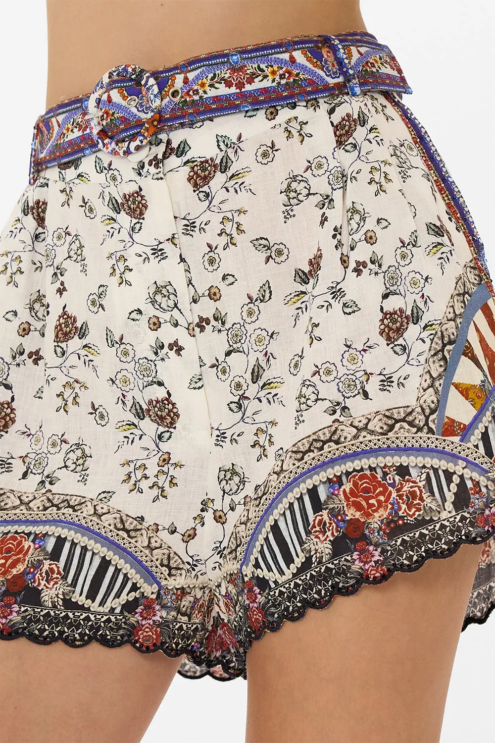 BELTED HIGH WAIST SHORTS MY FOLK ART HEART