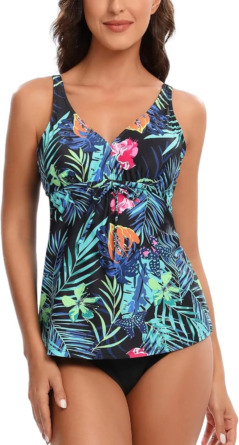 BIKINX Tankini Swimsuits for Women Two Piece High Waisted Bathing Suit Plus Size Tummy Control Swimsuit Sexy Swimwear