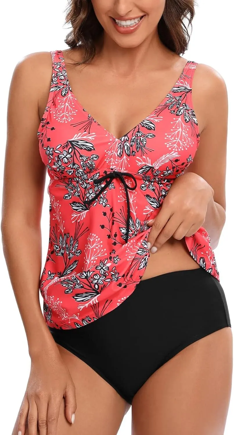 BIKINX Tankini Swimsuits for Women Two Piece High Waisted Bathing Suit Plus Size Tummy Control Swimsuit Sexy Swimwear