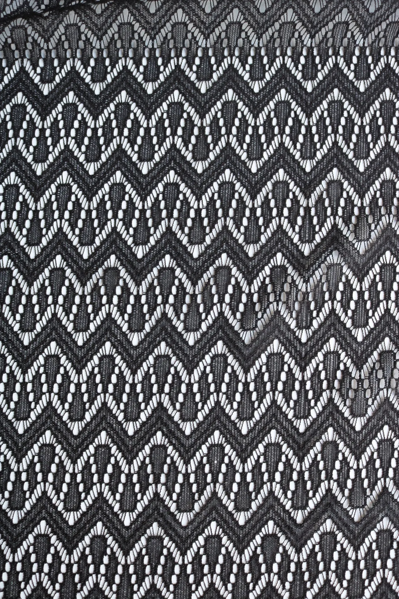 Black Chevron Crochet Lace