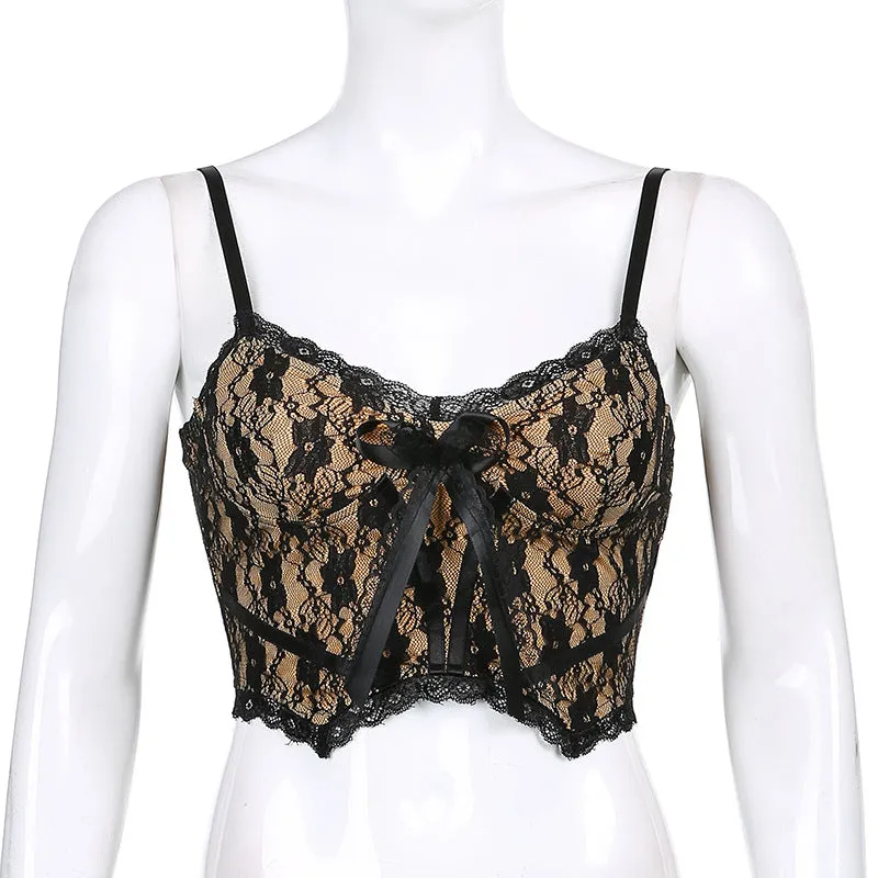 Black Lace Sleeveless Blouse