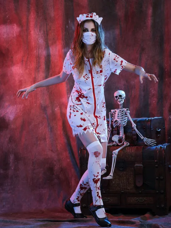 Blue Zone Planet |  Halloween Costume Halloween Horror Bloody Nurse Costume