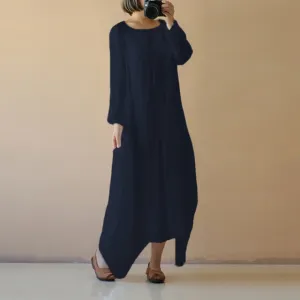 bohemian transparent loose long sleeve maxi dress