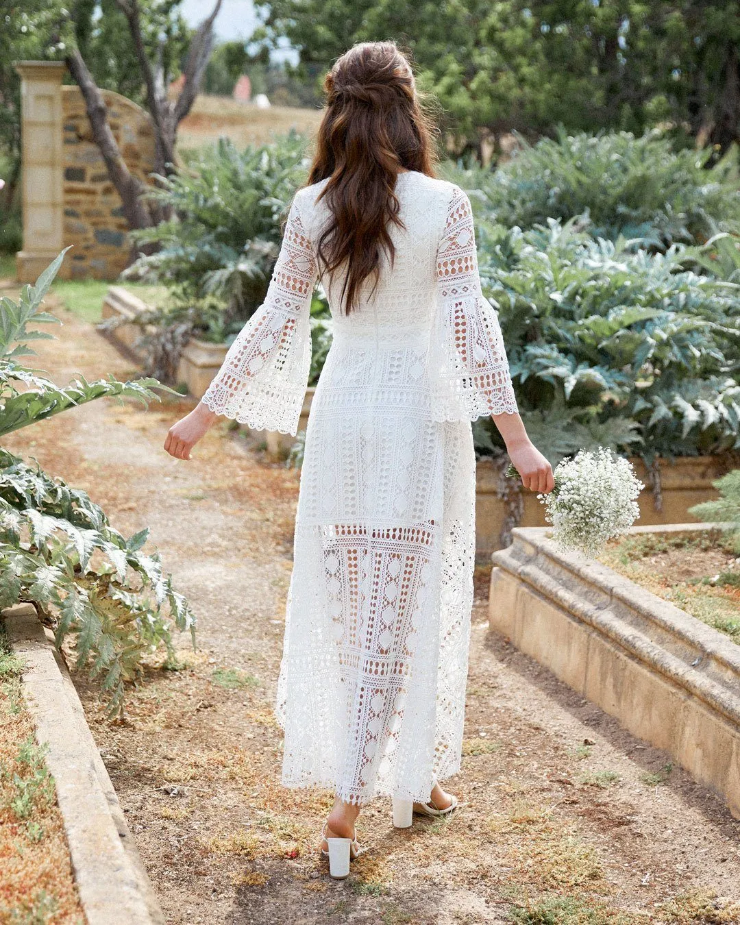 Boho High Low Dress - White