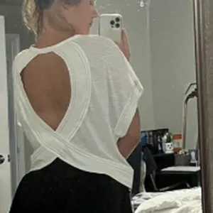Bonnyshow Summer Sexy Backless Short Sleeve Corset Crop Tops Y2k Aesthetic O Neck Grunge White Women's T-shirt