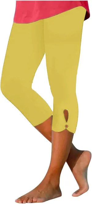 BOXIACEY Capri Leggings for Women 2025 Knee Length Yoga Pants High Waisted Workout Leggings Casual Summer Cropped Pants