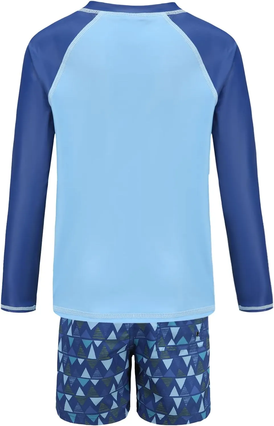 Boys Long Sleeve Rash Guard Swimsuits Kids Two Piece Sunsuits with Swim Trunks Swimwear Set