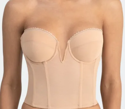 BT 0936 FRONT PLUNGE V STRAPLESS LOW BACK BUSTIER