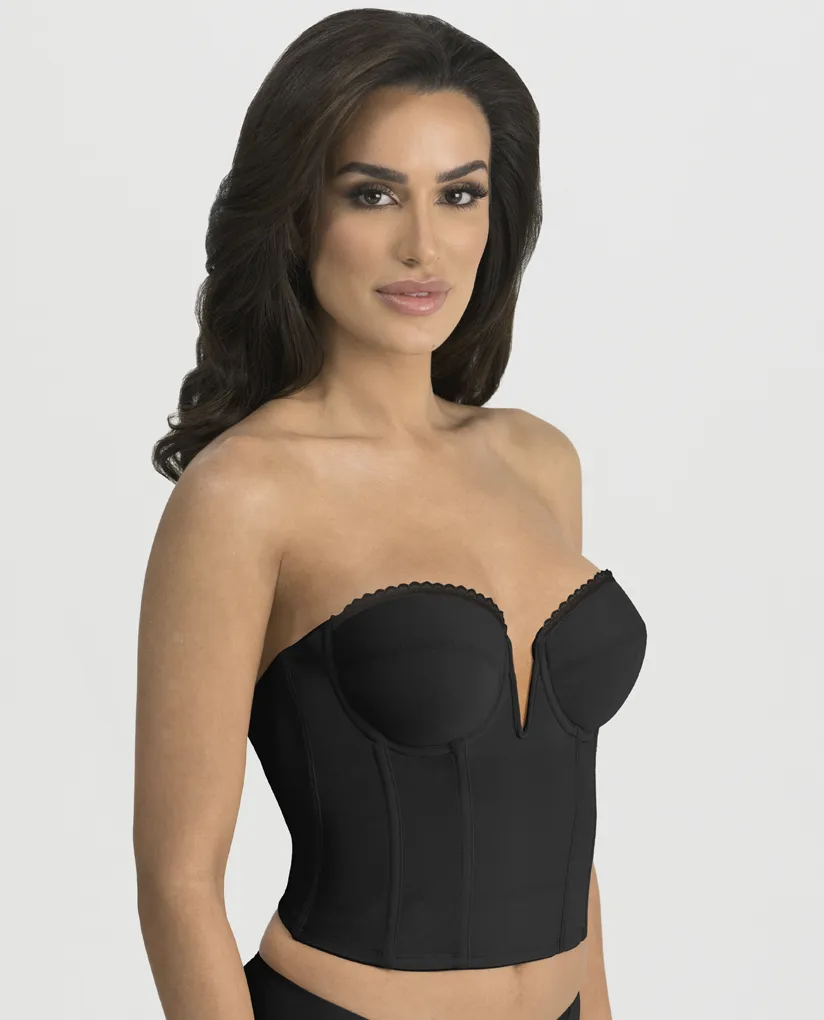 BT 0936 FRONT PLUNGE V STRAPLESS LOW BACK BUSTIER