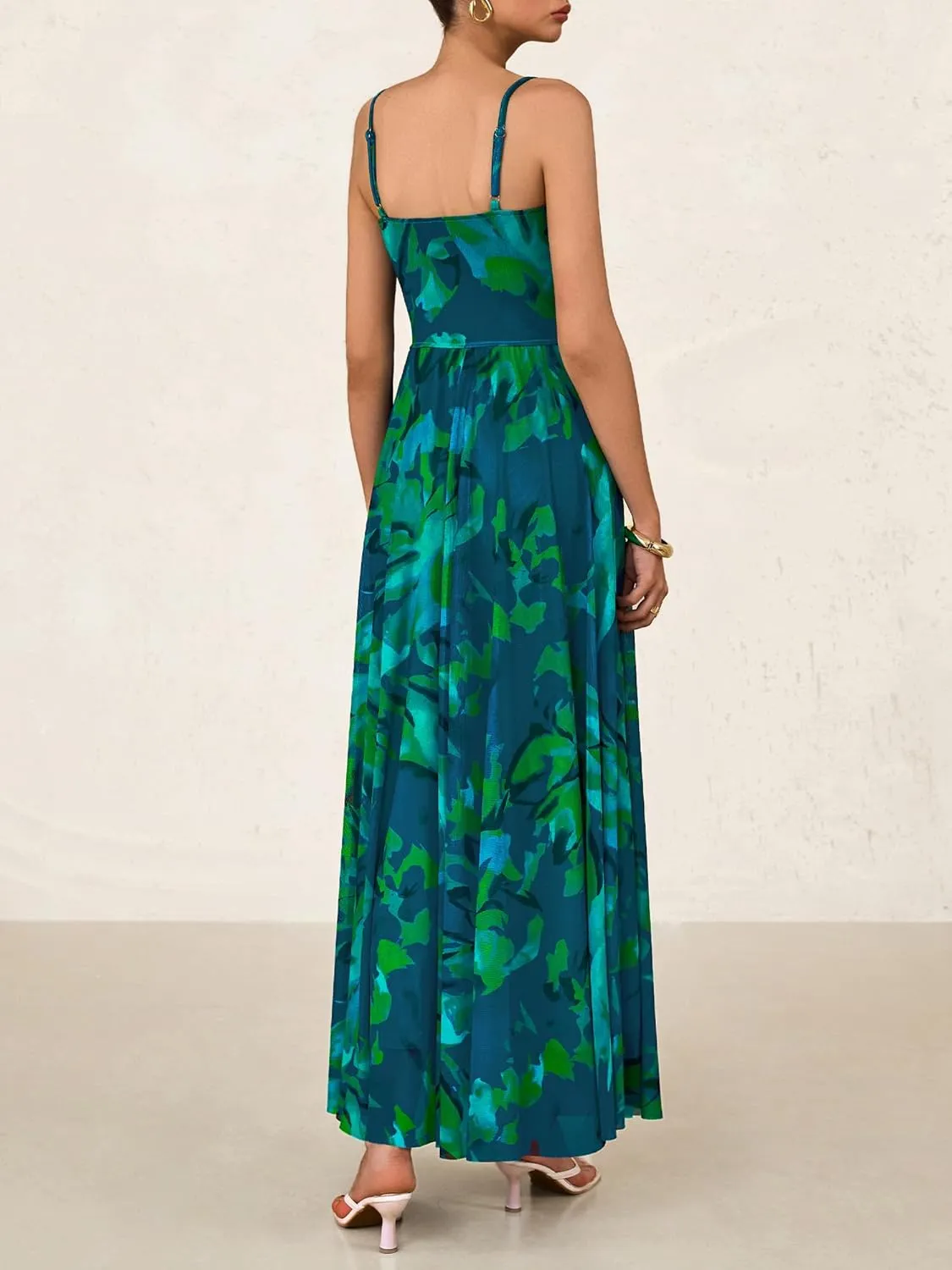 BTFBM Women Summer Floral Maxi Dresses Elegant Spaghetti Strap Dress Printed Party Dress Beach Long Dresses