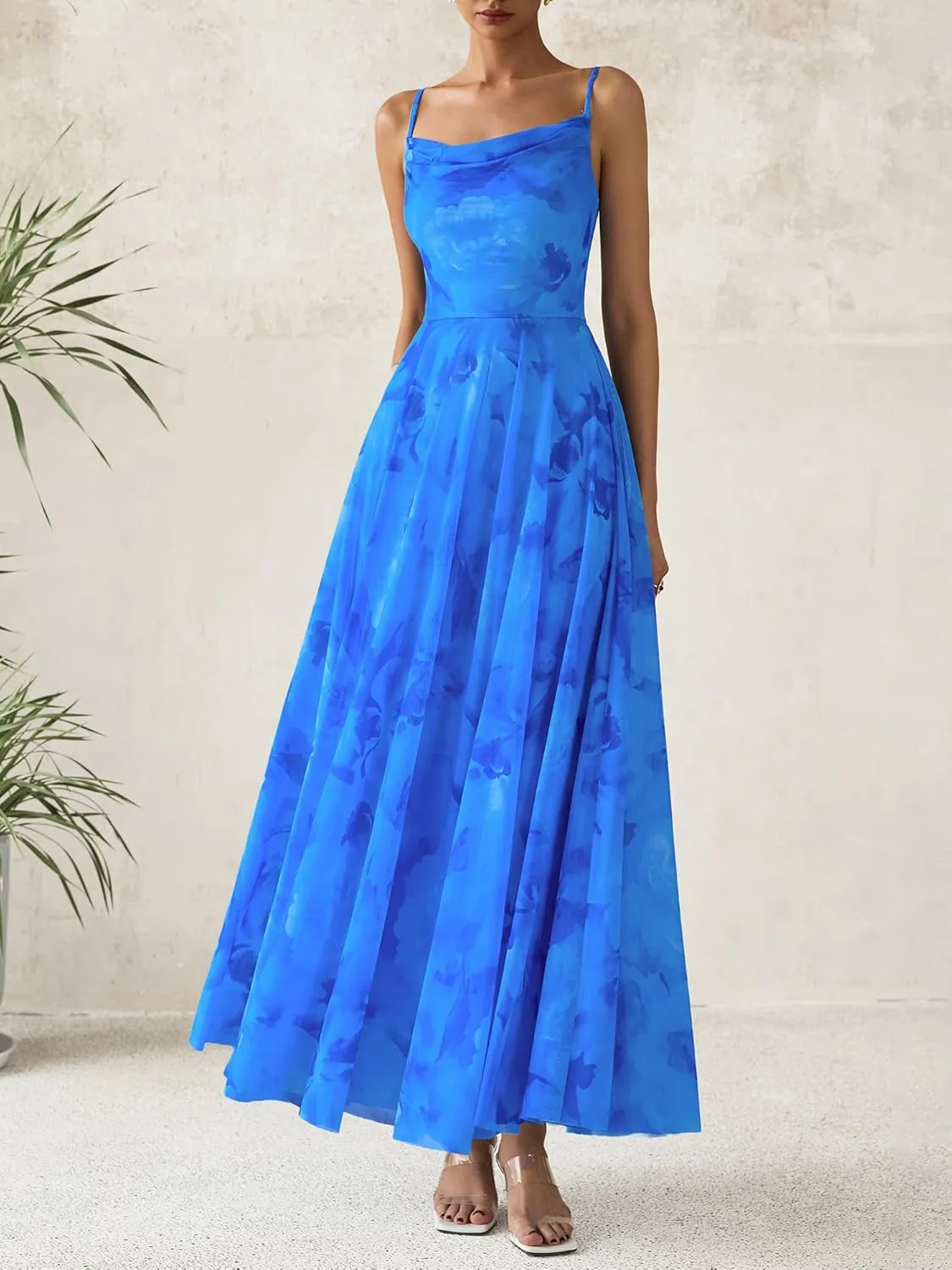 BTFBM Women Summer Floral Maxi Dresses Elegant Spaghetti Strap Dress Printed Party Dress Beach Long Dresses