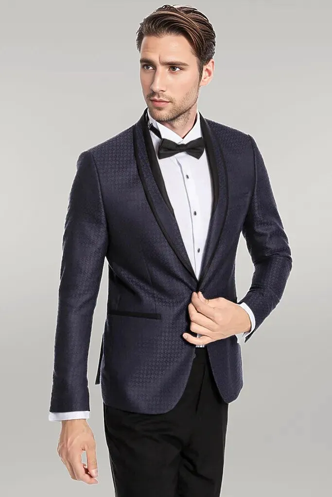 Burgundy Shawl Lapel Patterned Suit | Wessi
