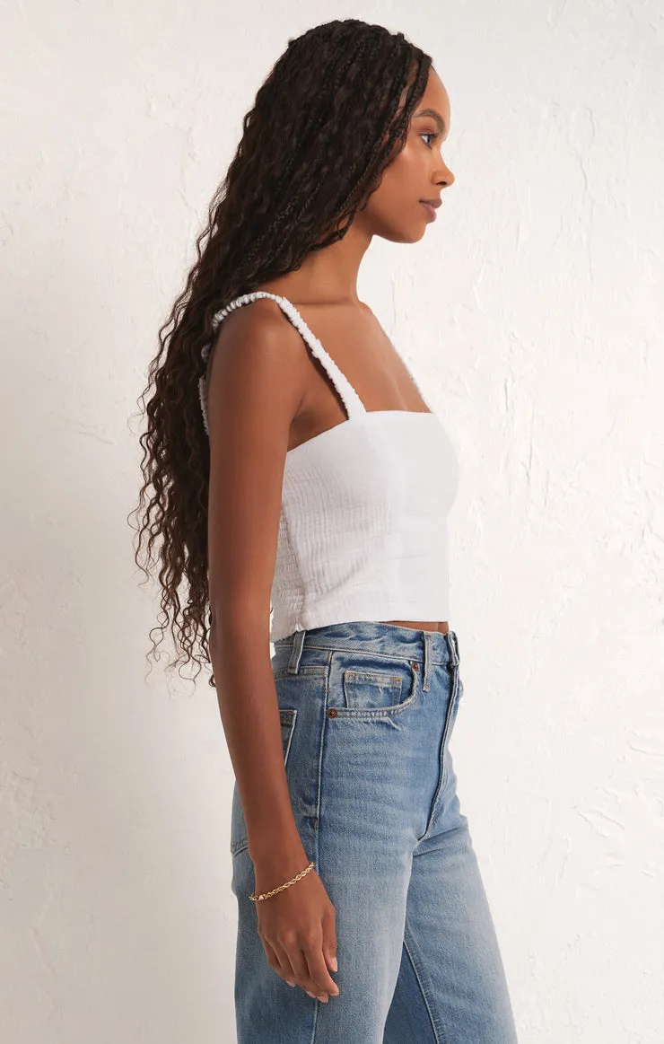 Cambria Gauze Top in White
