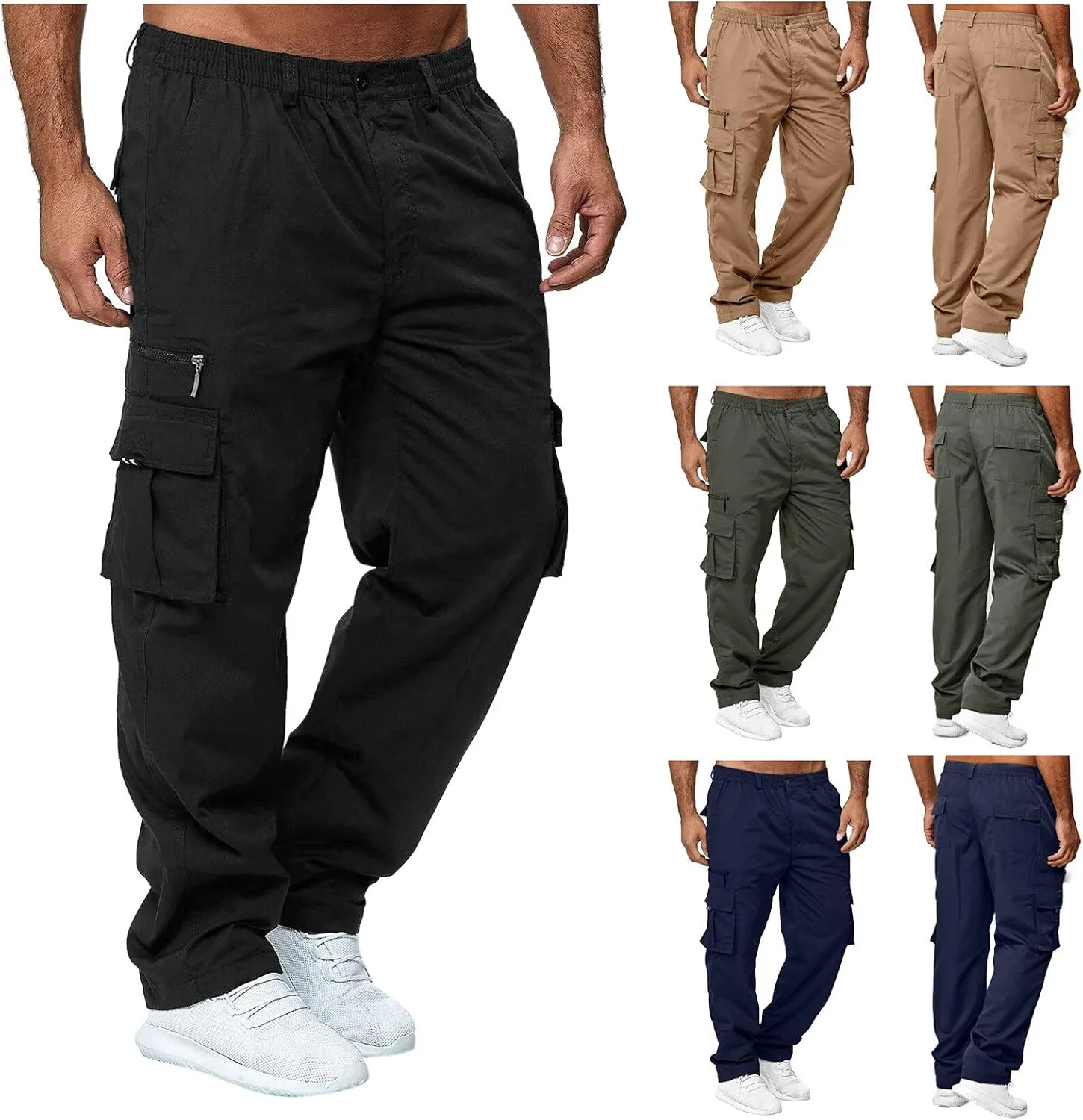 Cargo Pants for Men Big and Tall and Tall Casual Jogger Sweatpants Cargo Pants for Men Men's Fleece Lined Sweatpants