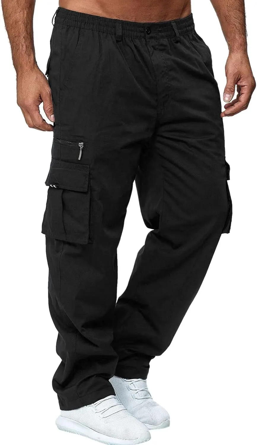Cargo Pants for Men Big and Tall and Tall Casual Jogger Sweatpants Cargo Pants for Men Men's Fleece Lined Sweatpants