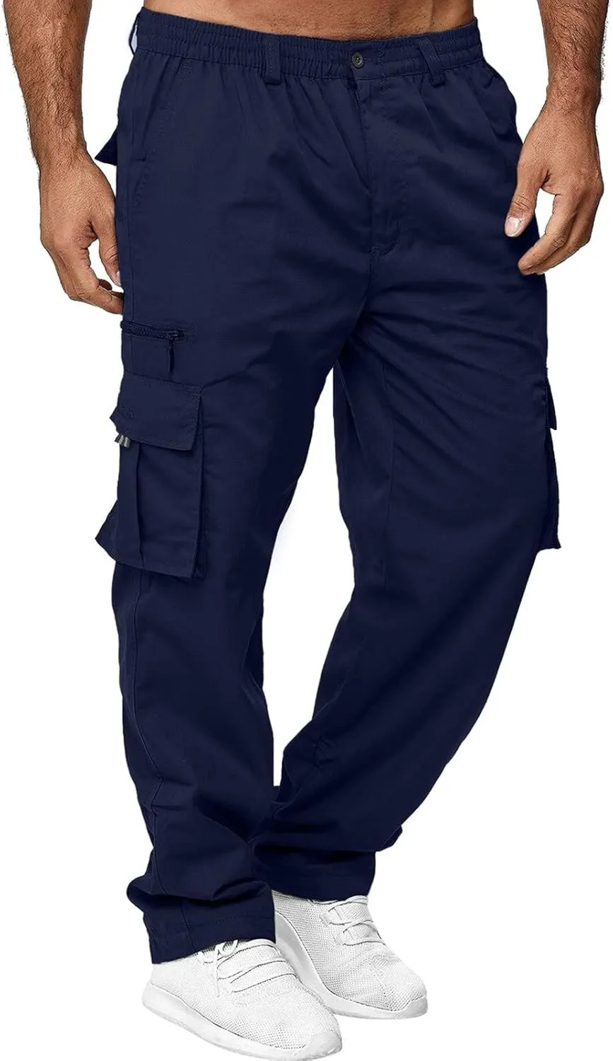 Cargo Pants for Men Big and Tall and Tall Casual Jogger Sweatpants Cargo Pants for Men Men's Fleece Lined Sweatpants