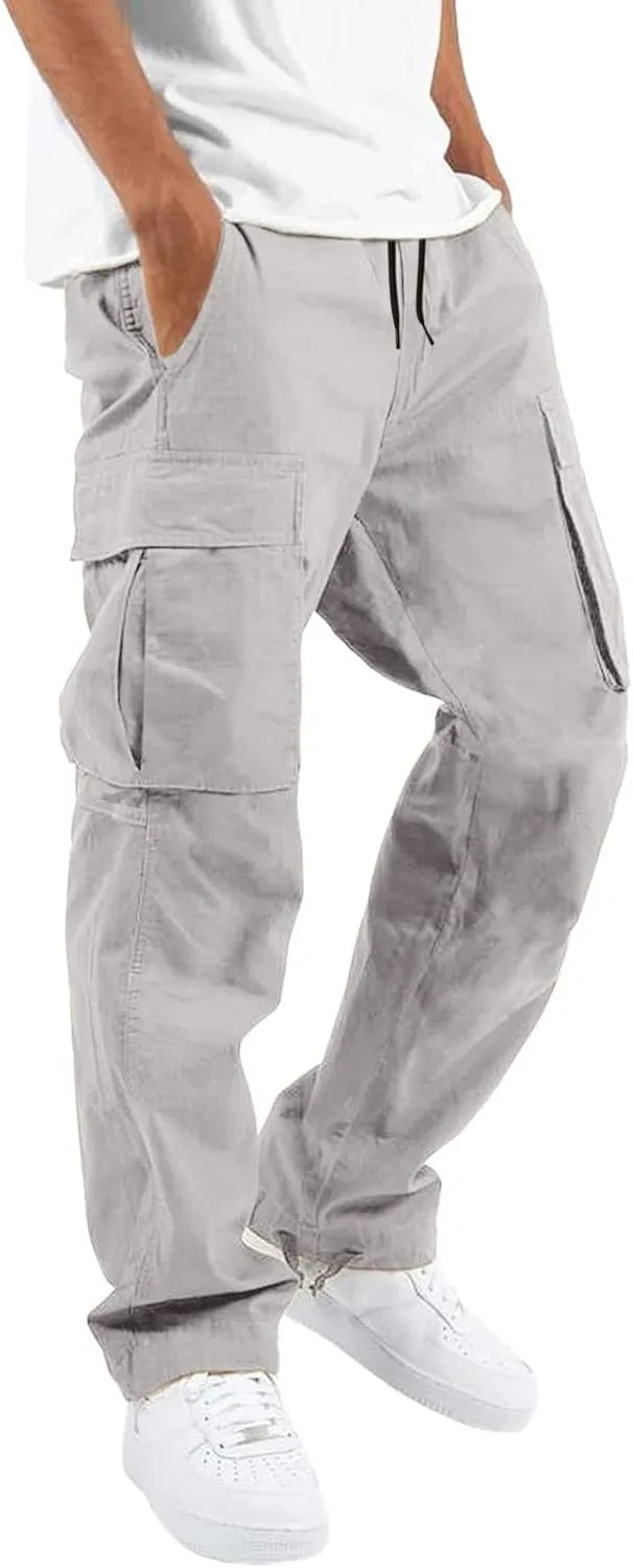 Cargo Pants for Men Relaxed Fit Mens Cargo Pants Hiking Pants with 6 Pocket Lightweight Casual Baggy Overalls Jogger