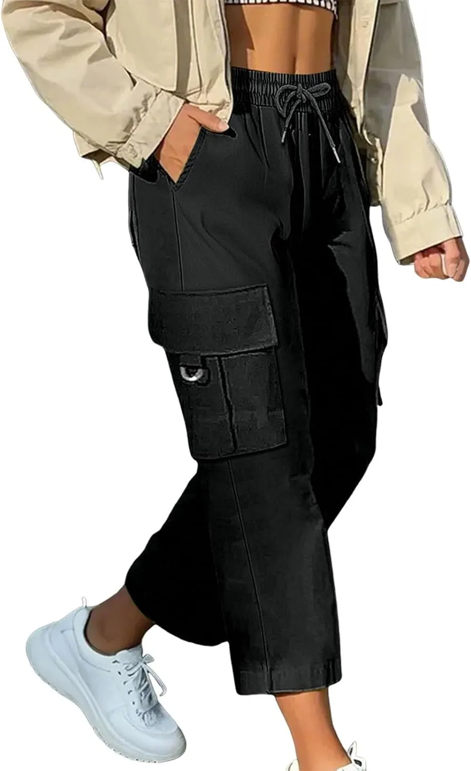 Cargo Pants for Women High Waisted Casual Wide Leg Pants Baggy Stretchy Wide Leg Y2K Streetwear with Pockets