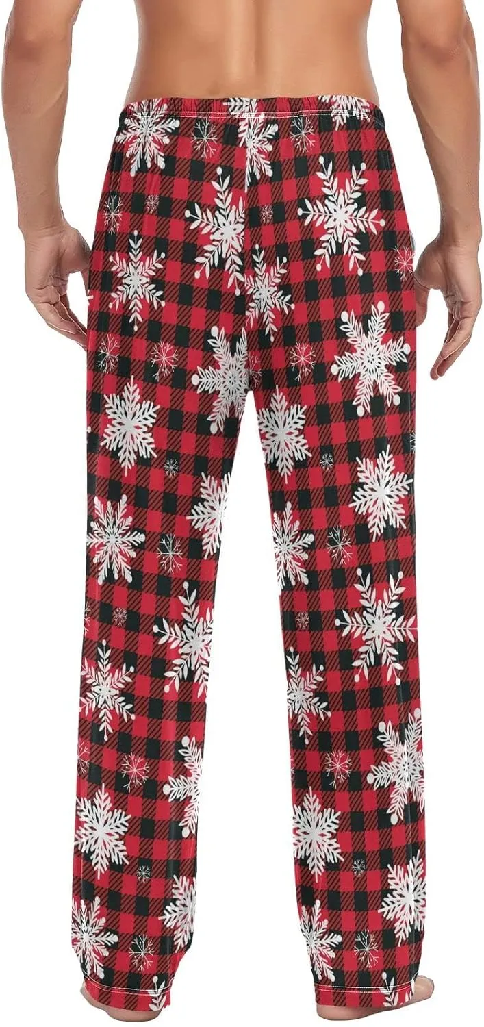 Christmas Pajama Pants for Men Women Print Lounge Pants Elastic Waist Loose Soft Pj Pants Sleep Bottoms Trousers Xmas