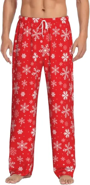 Christmas Pajama Pants for Men Women Print Lounge Pants Elastic Waist Loose Soft Pj Pants Sleep Bottoms Trousers Xmas