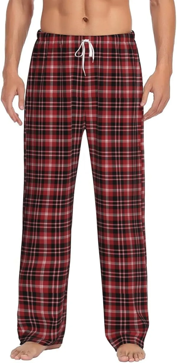 Christmas Pajama Pants for Men Women Print Lounge Pants Elastic Waist Loose Soft Pj Pants Sleep Bottoms Trousers Xmas