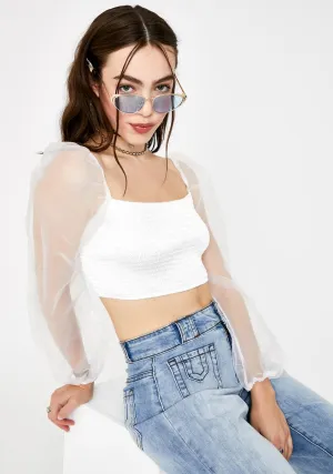 Cream Elina Crop Top