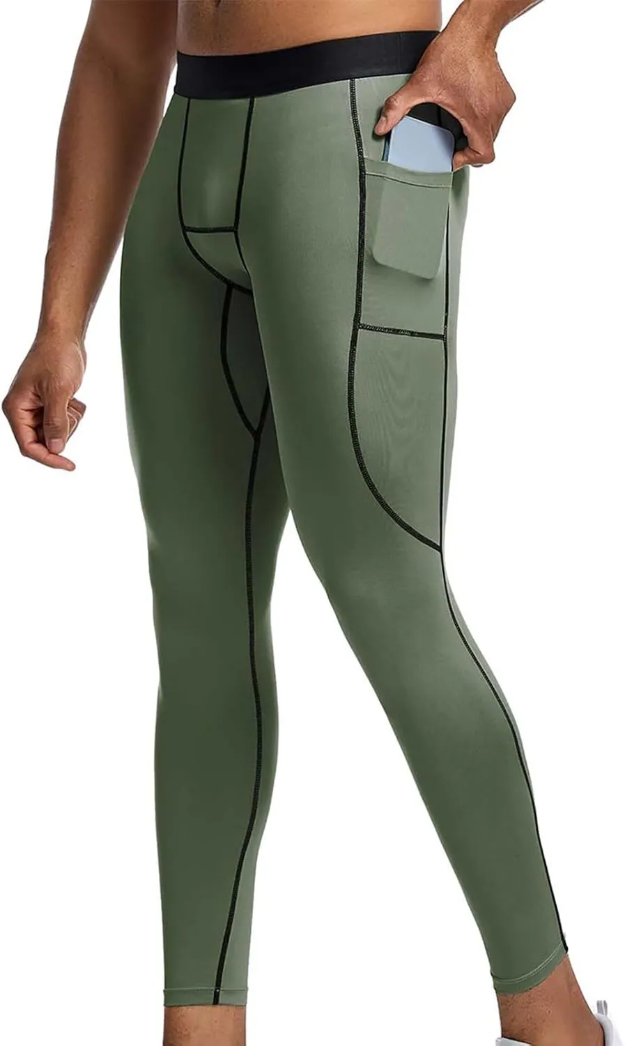 CRNTCEM Men's Fitness Compression Pants Athletic Running Sports Tights Leggings Quick Dry Gym Muscle Bodybuilding Tight Pants